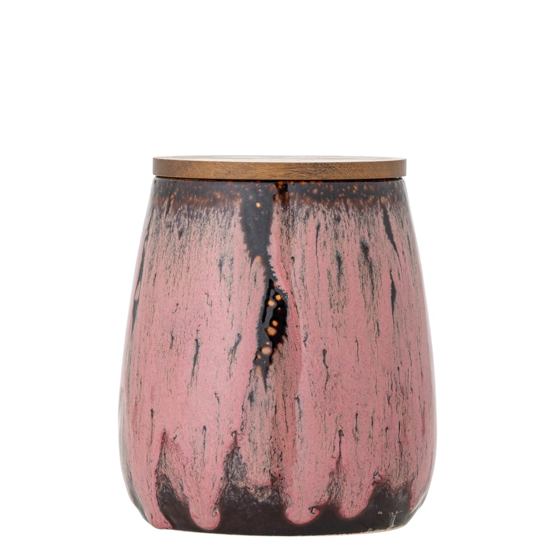82072387 - Rayen Jar w/Lid, Rose, Stoneware STOCK: 300