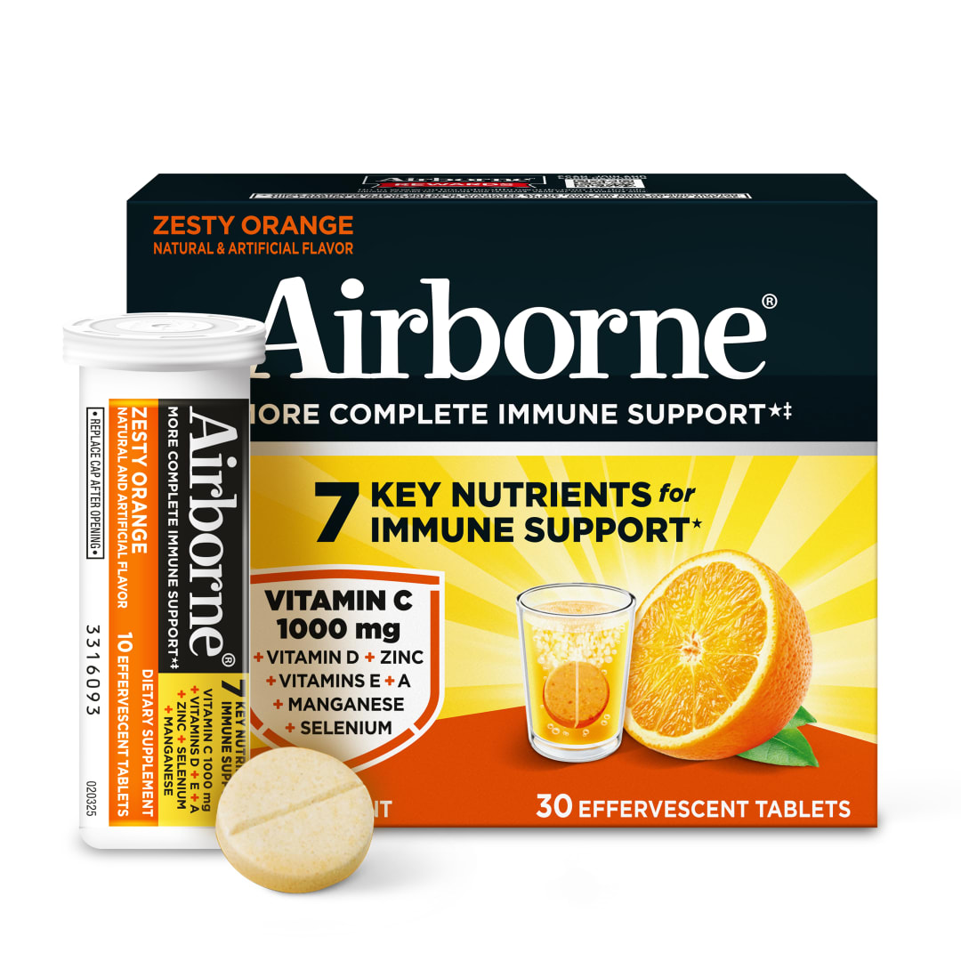 AIRBORNE® Effervescent Tablets - Zesty Orange Triple Pack 72/(3x10) ct. (Tube)