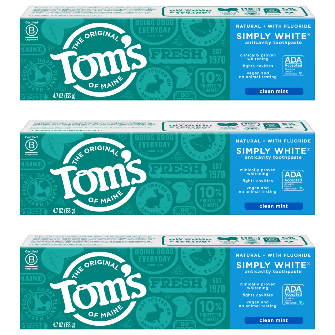 Tom's of Maine Simply White Toothpaste, Clean Mint, 4.7 oz