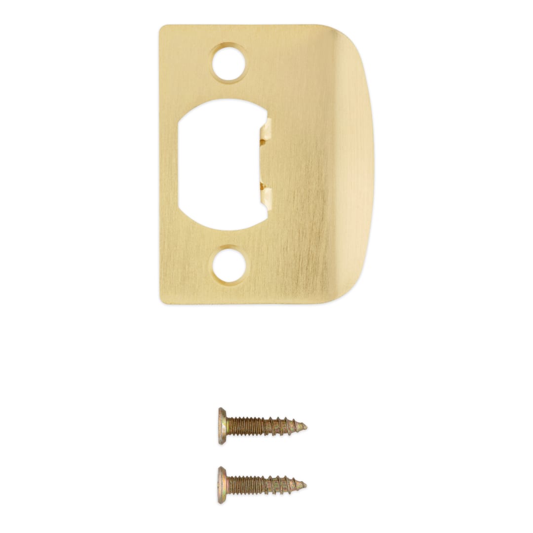 Square Corner Full Lip Strike for Knob/Lever in Satin Brass Finish