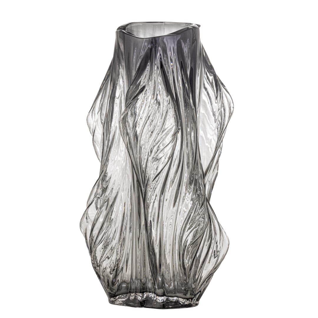 82061716 - Tulla Vase, Grey, Glass STOCK: 86