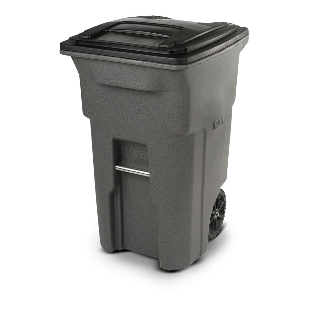 64 Gal. Trash Can with Sunburst Wheels and Lid
