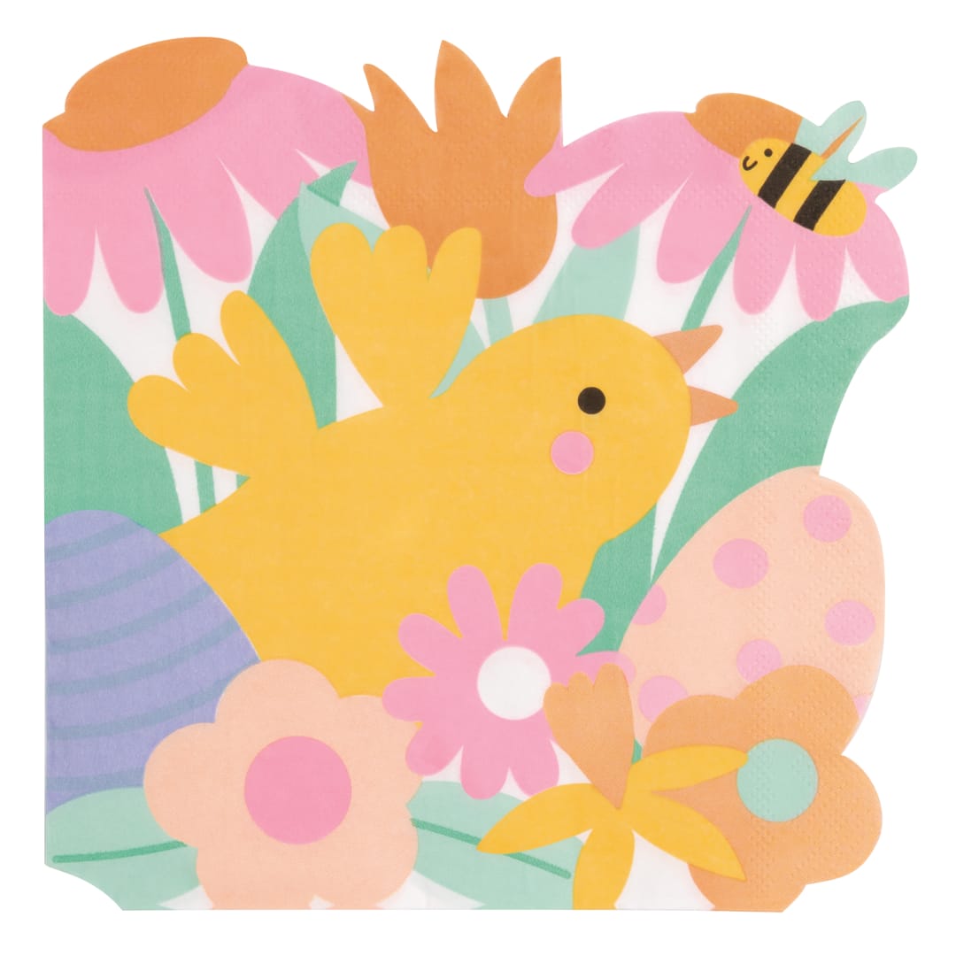 Playful Easter Shaped Edge Luncheon Napkins, 16ct