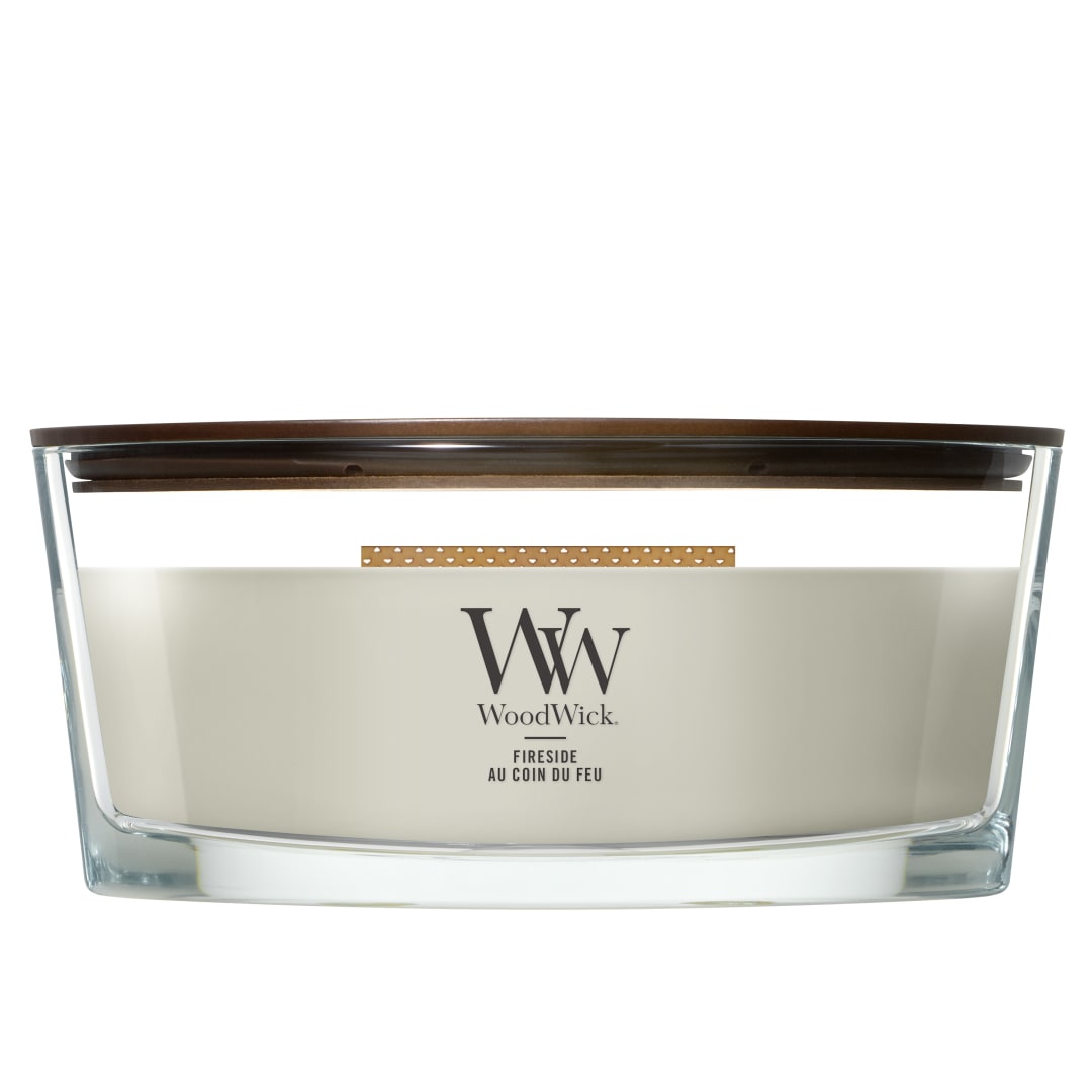 WoodWick | Vela Elíptica | Fireside | Gran regalo para mujeres