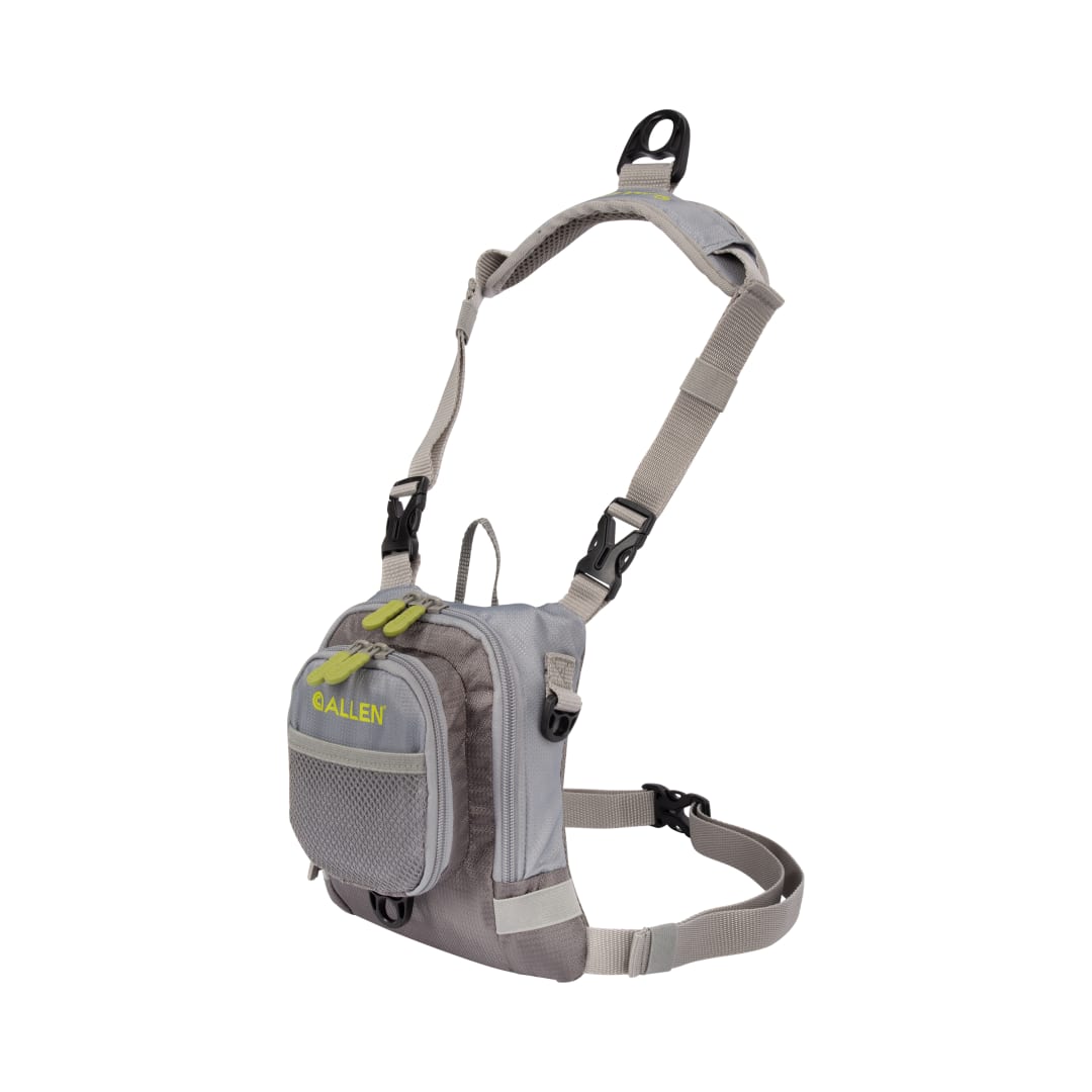 Allen Company Bear Creek Micro Fly Fishing Chest Pack, Gray/Lime