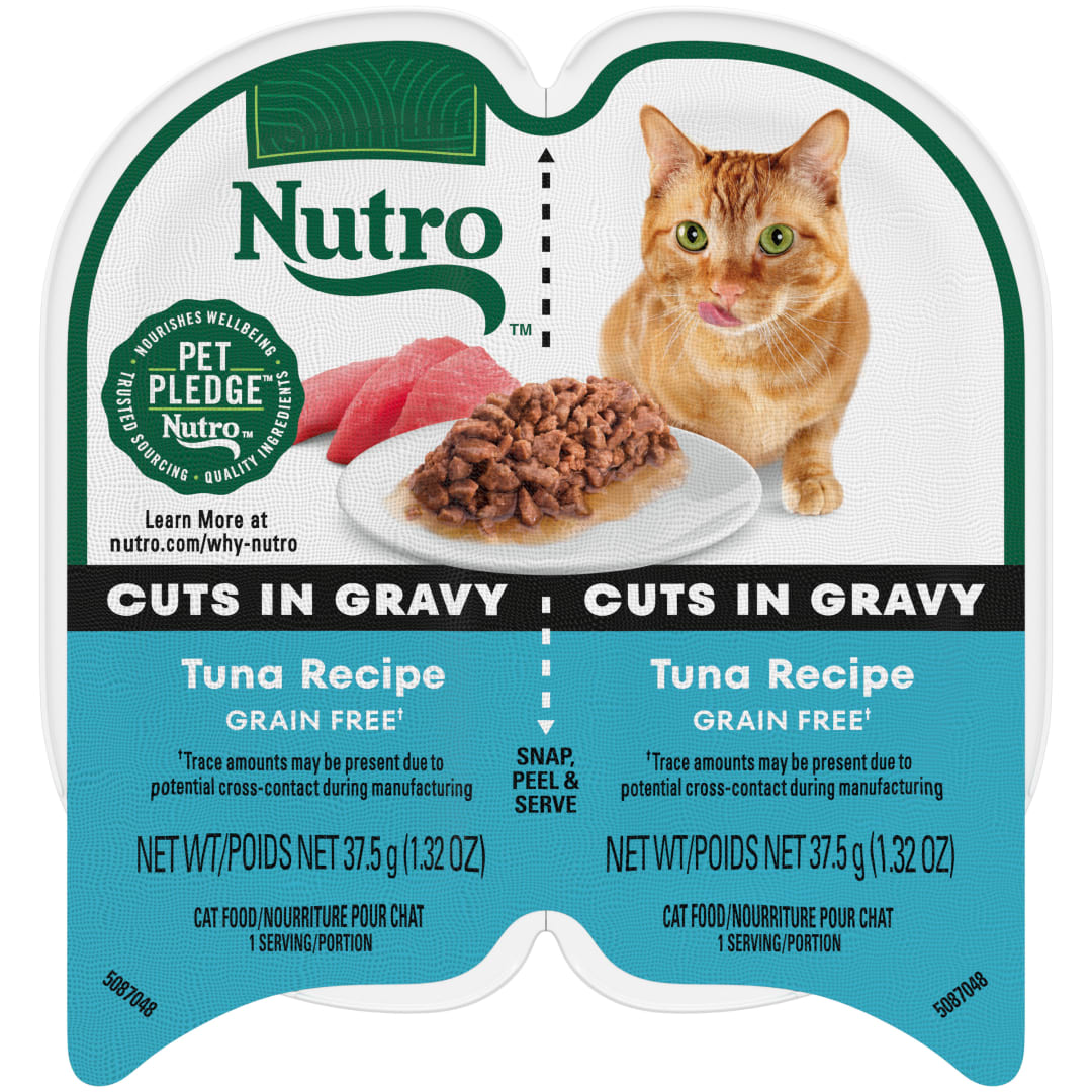 Nutro Perfect Portions Wet Cat Food, Cuts in Gravy Tuna Recipe, (24) 2.64 oz. Twin-Pack Trays