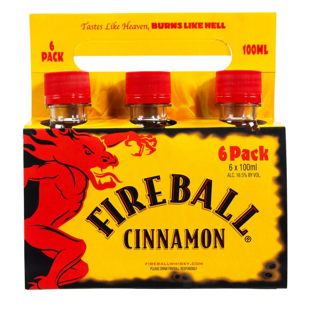 Fireball Cinnamon Malt Beverage 6 Pack 100ml 33 Proof