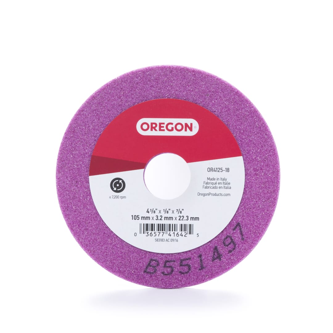 Oregon Vitrified Grinding Wheel for sharpening Chainsaw Chain, for 1/4 in., 3/8LP in. and 0.325 in. Pitch Chain OR4125-18A