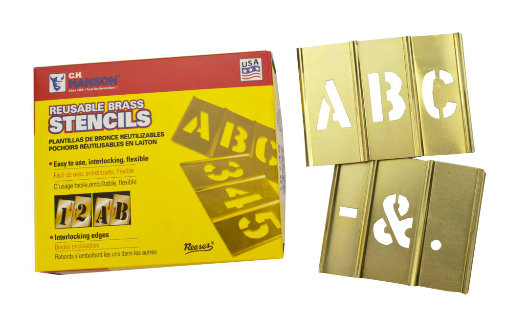 Stencil Set-Letter 2" Brass 33 Pieces