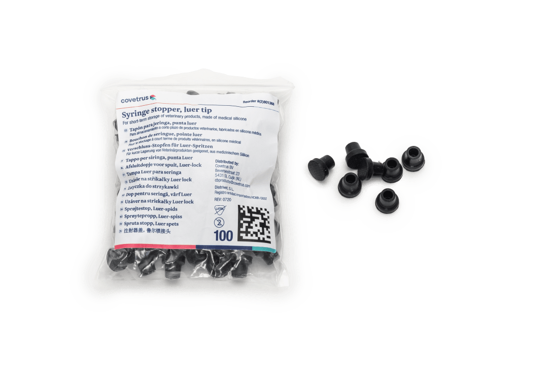 Covetrus Luer Tip Syringe Stopper, Black