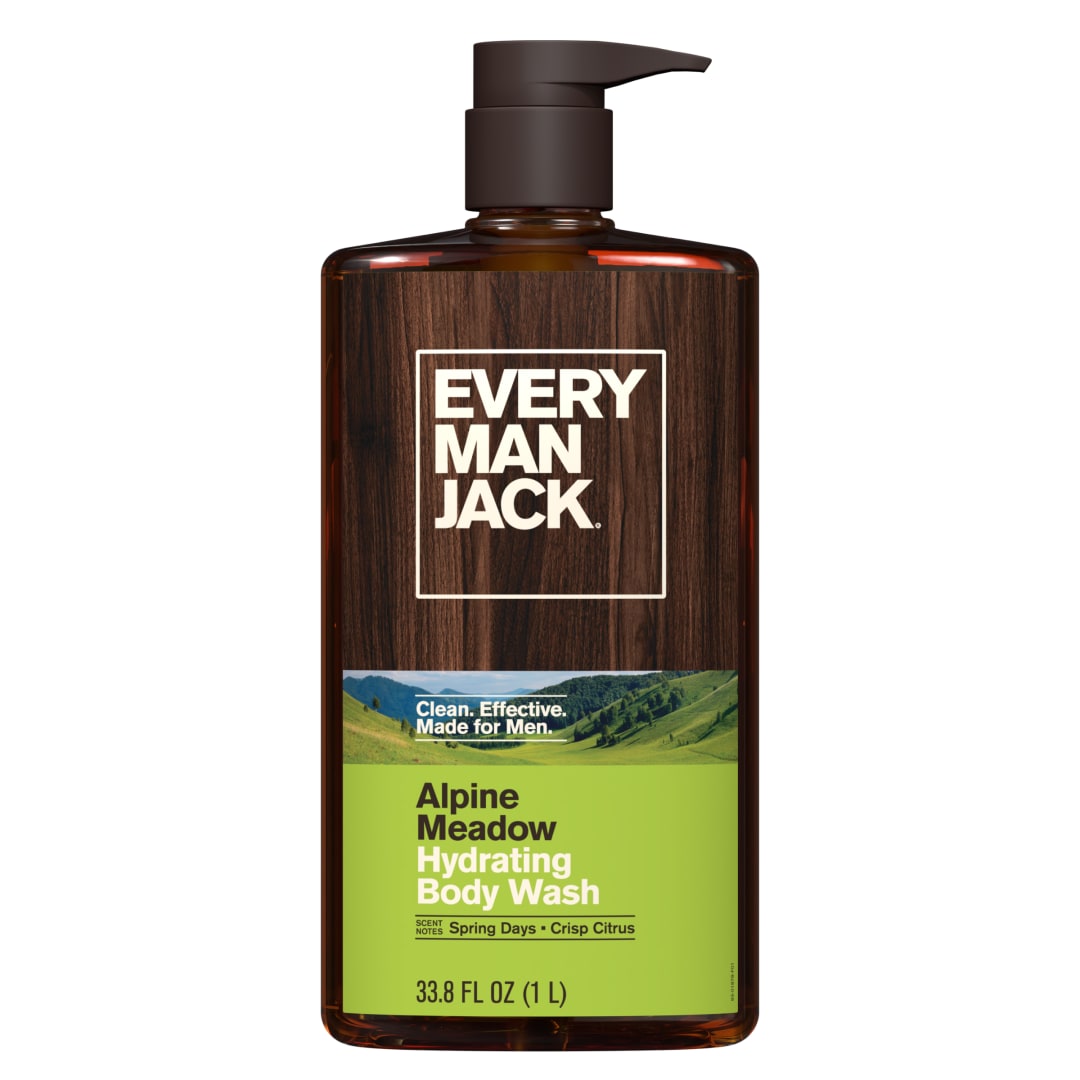 Every Man Jack Alpine Meadow Hydrating Body Wash for Men, Naturally Derived, 33.8 oz