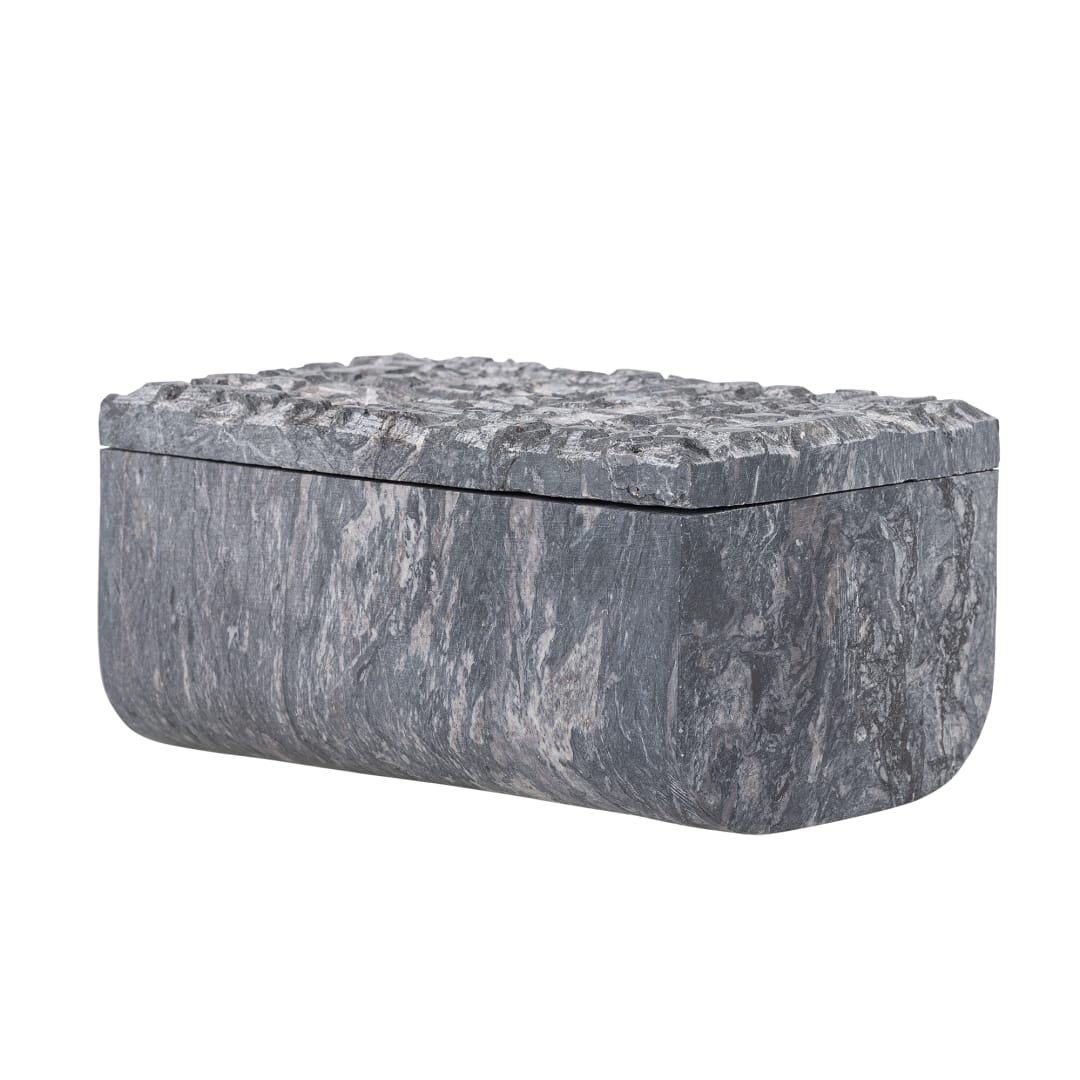 82068640 - Nubia Box w/Lid, Grey, Soapstone STOCK: 15