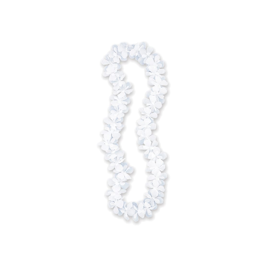 White Flower Lei 40"