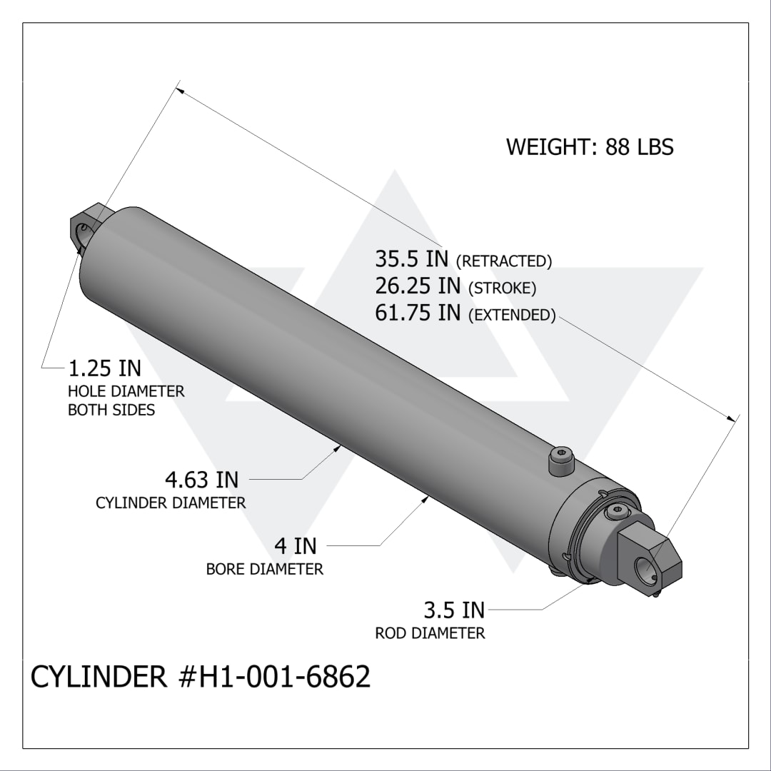 Wastebuilt® Replacement for Heil Cylinder, Tailgate, Powertac