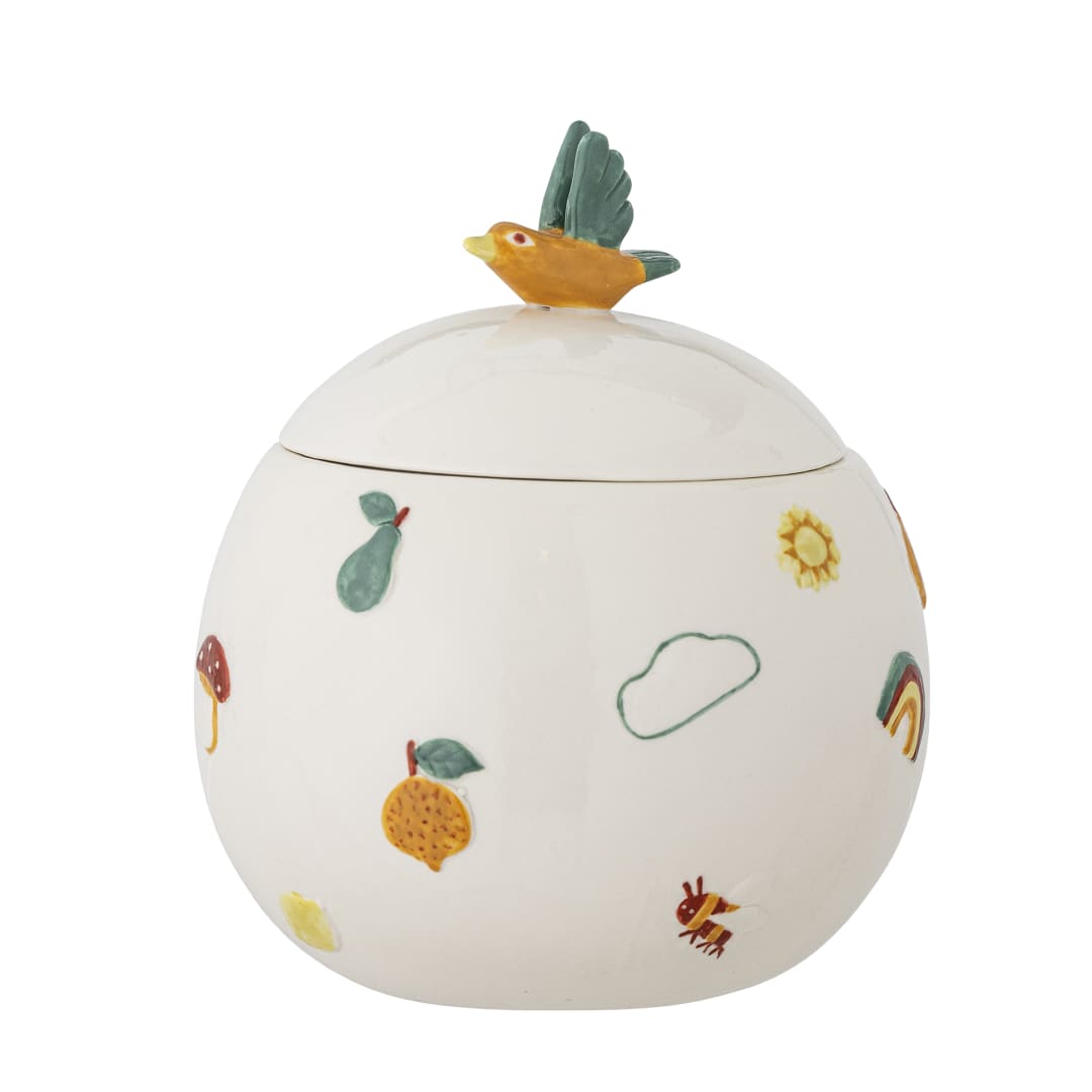82062361 - Agnes Jar w/Lid, Multi, Stoneware STOCK: 300