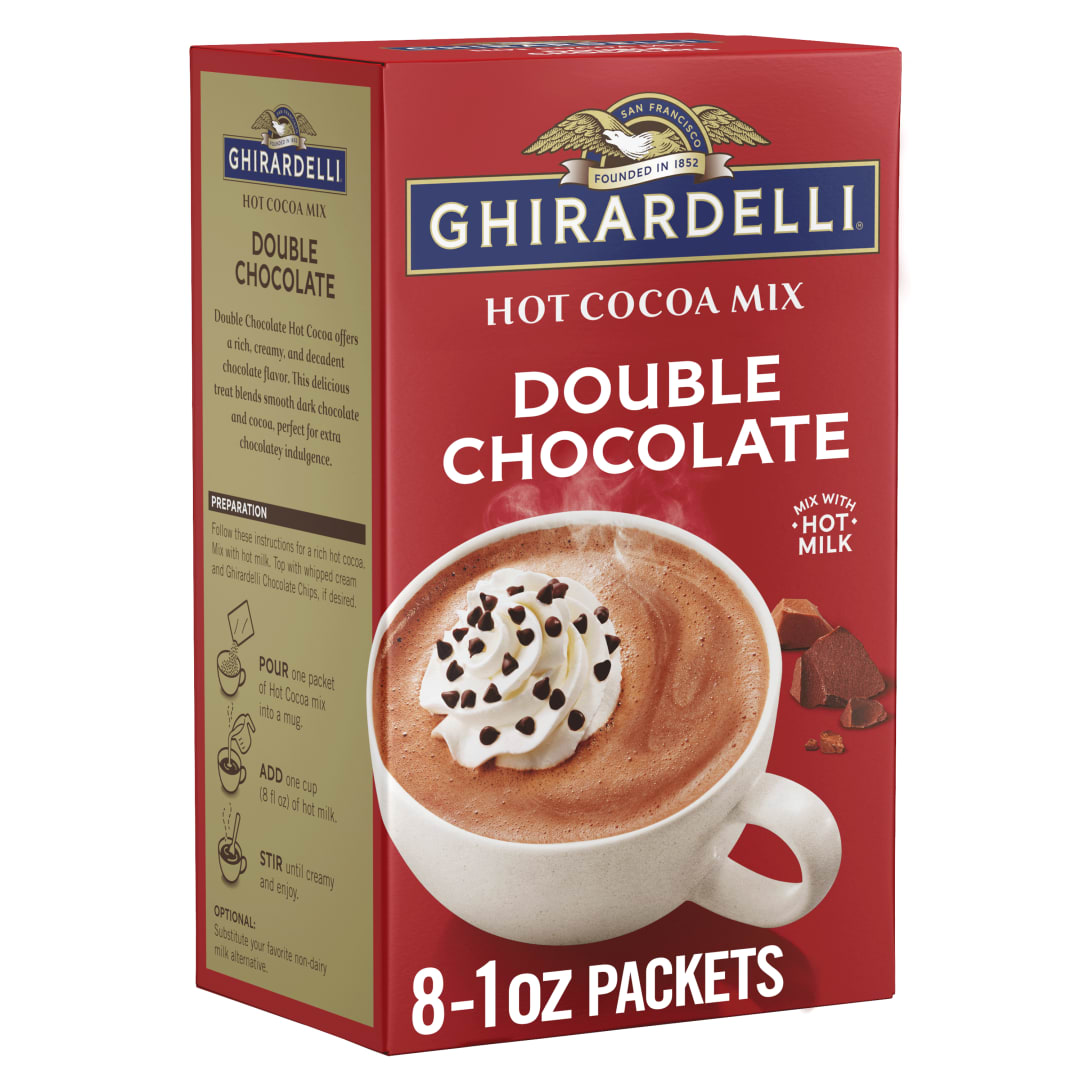 GHIRARDELLI Double Chocolate Hot Cocoa Mix, 8-1oz Packets