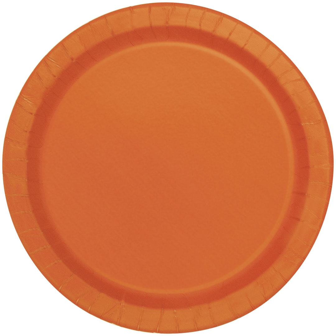 Pumpkin Orange Solid Round 9" Dinner Plates, 20ct
