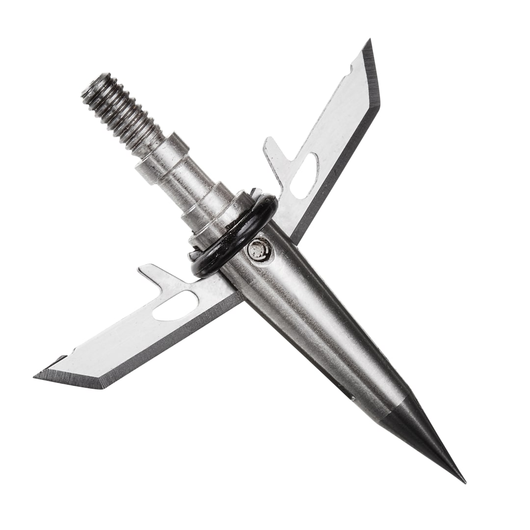 Stryke Helios 2-Blade Expandable Archery Broadheads, 100-Grains, 3-Pack, Silver/Black