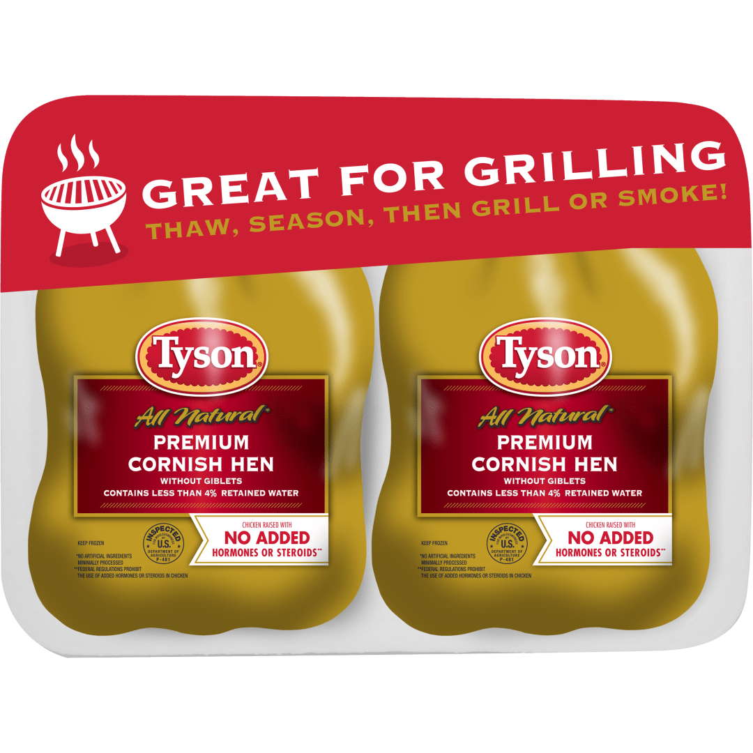 Tyson Frozen Premium Whole Cornish Hen Twin Pack, 3.25 lb