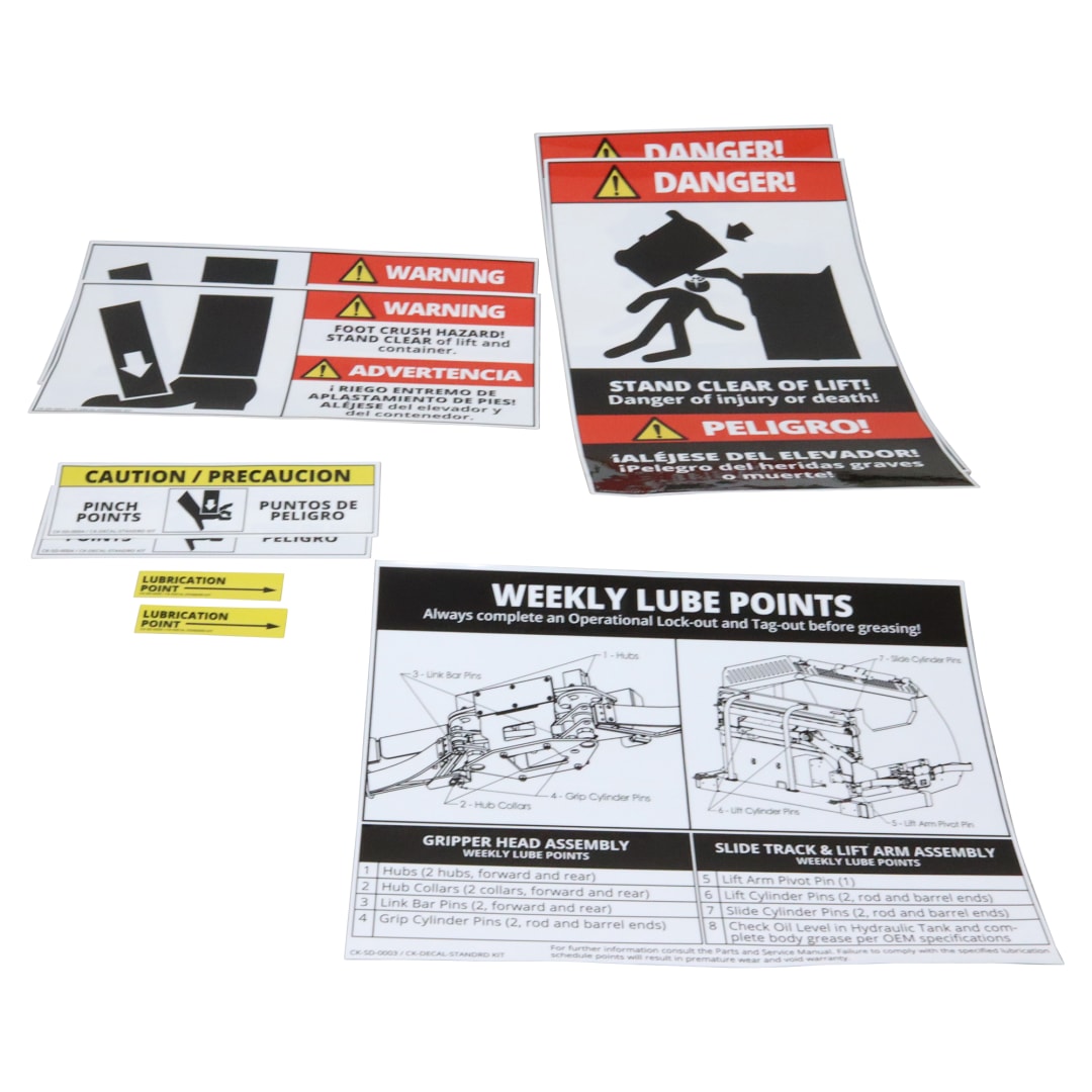 Wastebuilt® Replacement for Curotto-Can Standard Decal Safety Kit