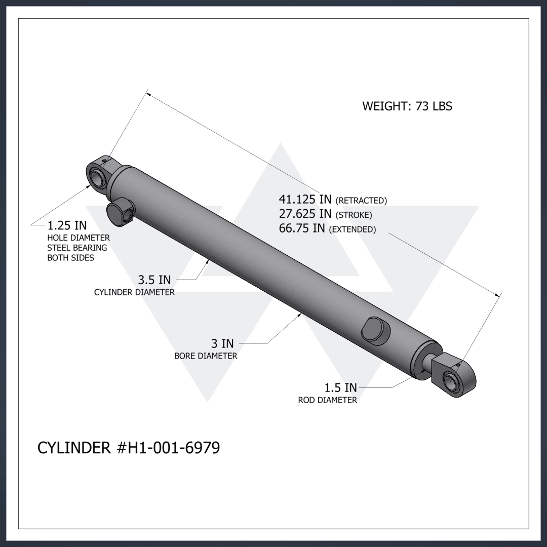 Wastebuilt® Replacement for Heil Lift Cylinder (3" X 1.5" X 27.625")