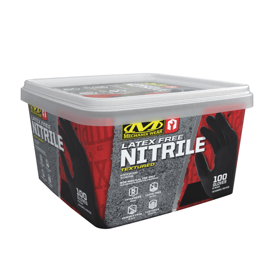 5 Mil Heavy Duty Black Nitrile Gloves (Tub of 100)