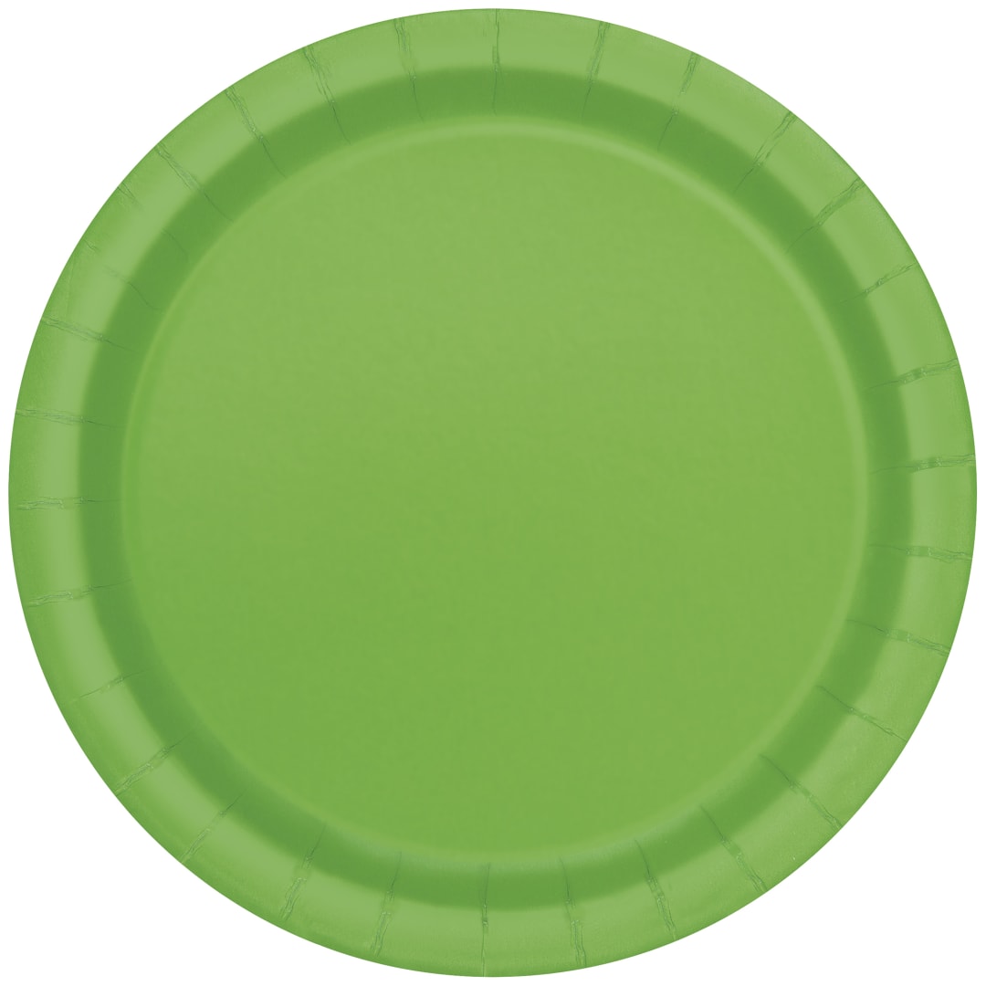 Lime Green Solid Round 7" Dessert Plates, 8ct