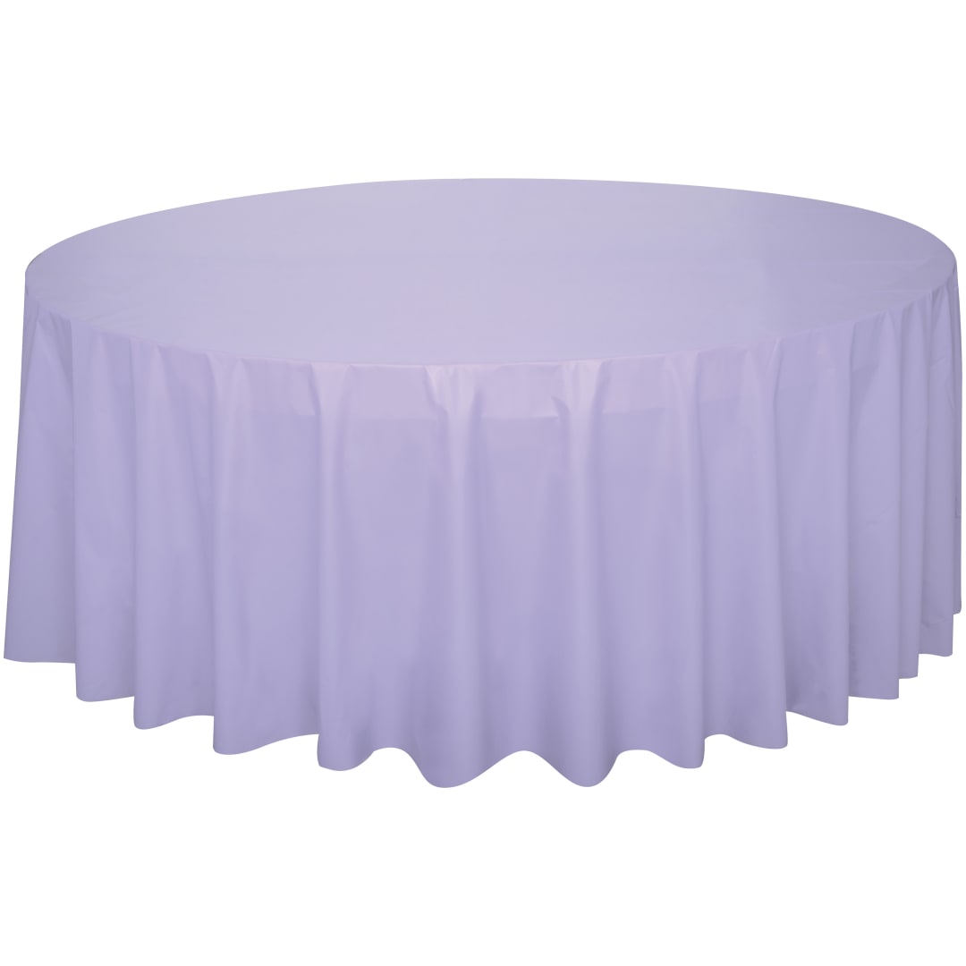Lavender Solid Round Plastic Table Cover, 84"