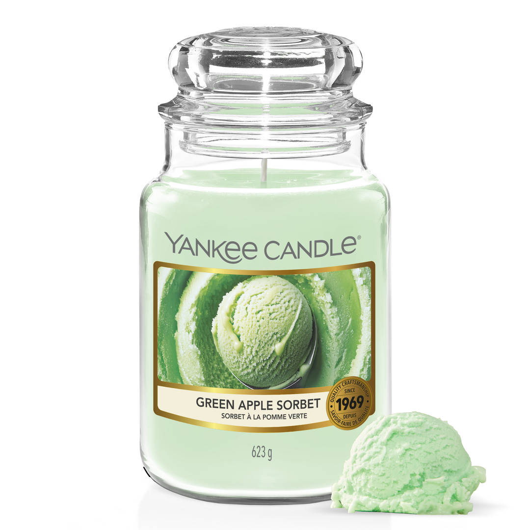 Yankee Candle vela perfumada|Green Apple Sorbet vela en tarro grande | Velas de larga duración: hasta 150 h | Regalo ideal para mujer