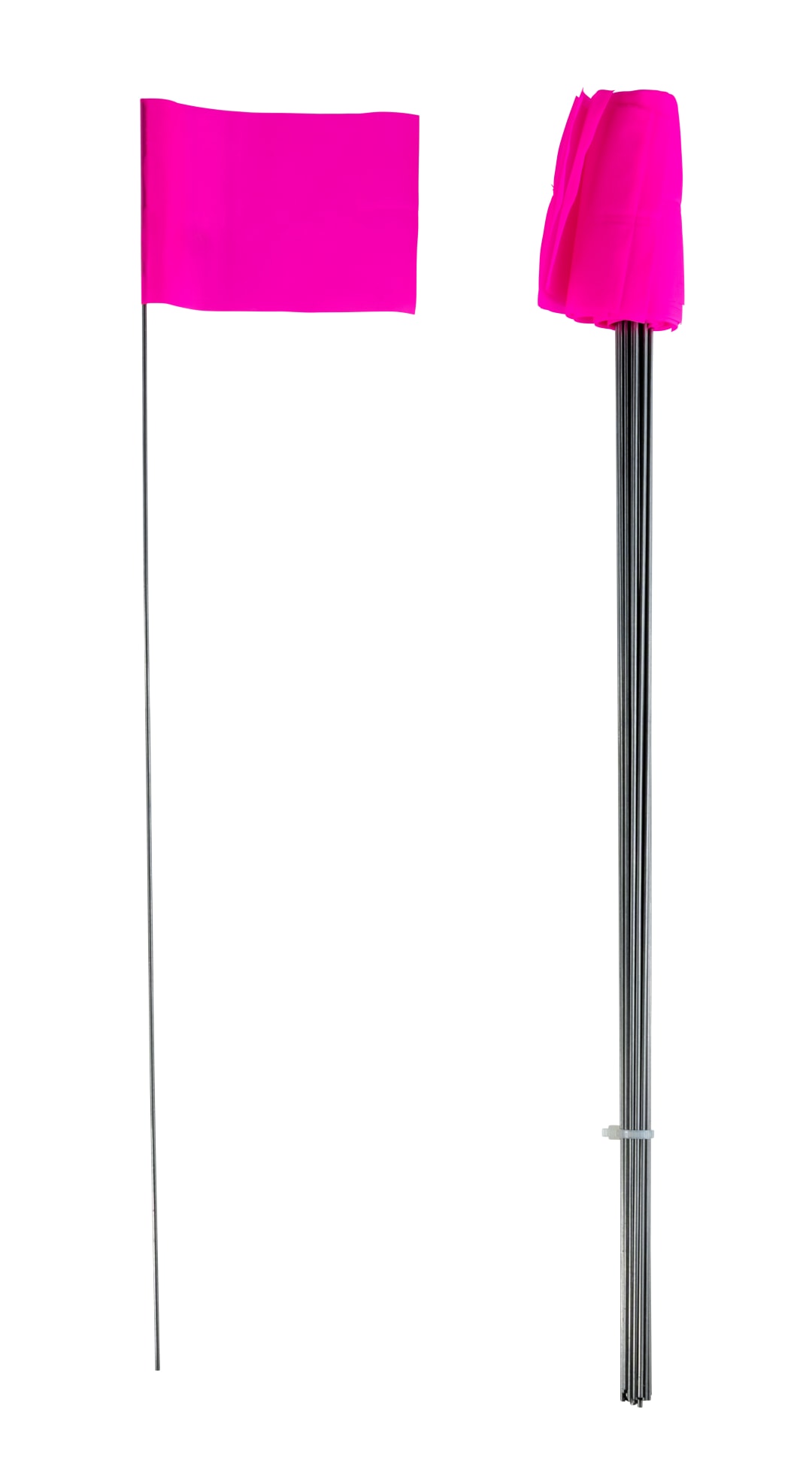 Stake Flags-15" Staff, 2-1/2"x3-1/2" Flag, Pink Fluorescent 25Pcs