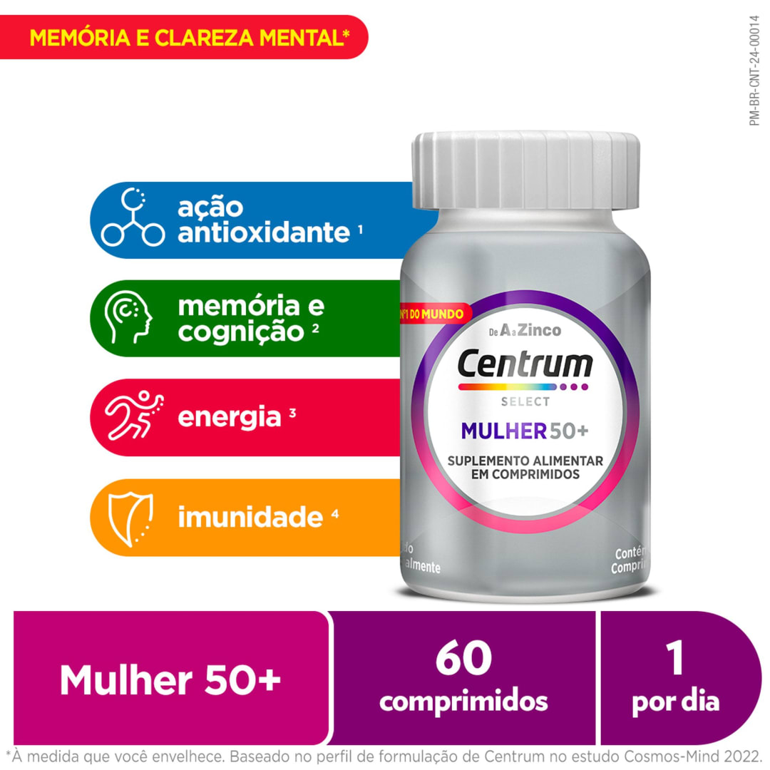 Centrum Select Multivitaminico Mulher 50 + Vitaminas de A a Z 60 Comprimidos