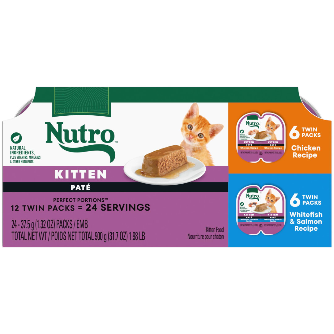 Nutro Perfect Portions Kitten Wet Cat Food Pate Variety Pack, 2.6 oz. Twin-Pack Trays, 12 Count