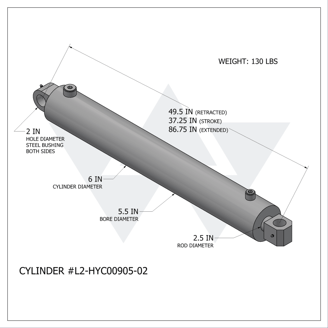 Wastebuilt® Replacement for Labrie Alpha Carrier/Slide Cylinder (5.5" X 2.5" X 37.25")