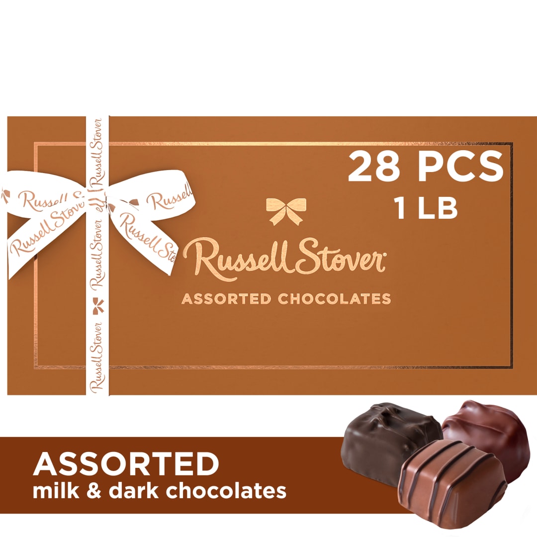 RUSSELL STOVER Assorted Milk & Dark Chocolate Gift Box, 16 oz. (28 pieces)
