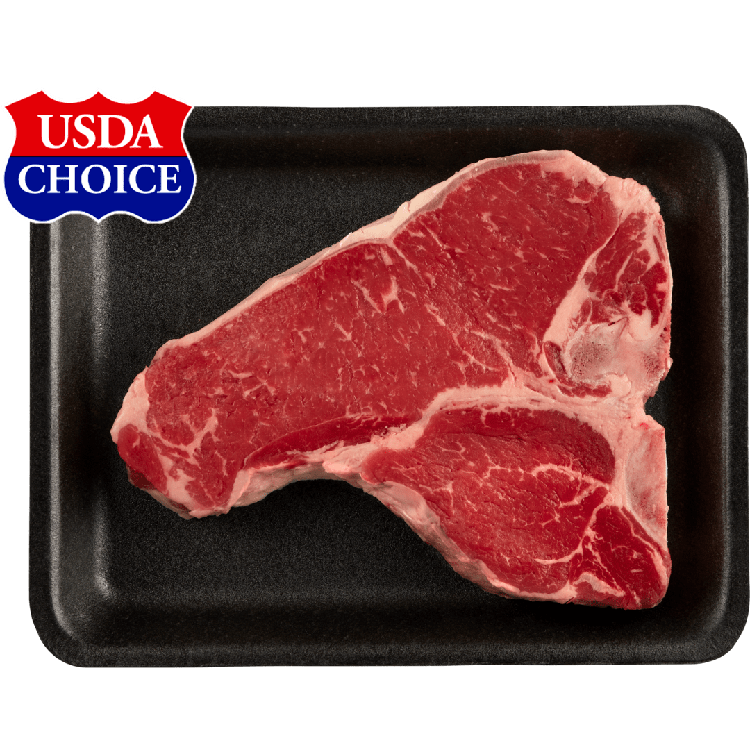 Beef Choice Angus Bone-In T-Bone Steak , 0.88 lb (Avg Weight)