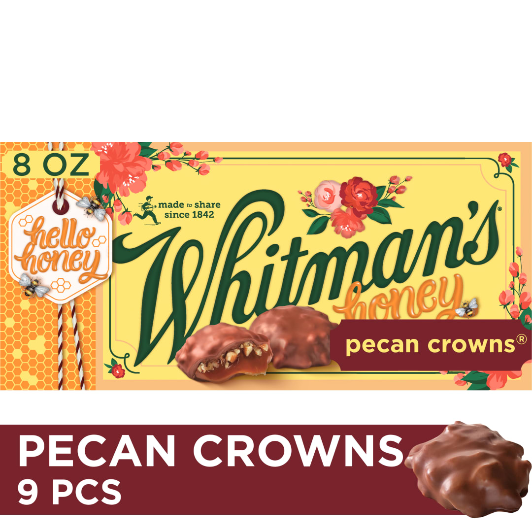 WHITMAN'S Honey Pecan Crowns Chocolate Candy Gift Box, 8 oz.