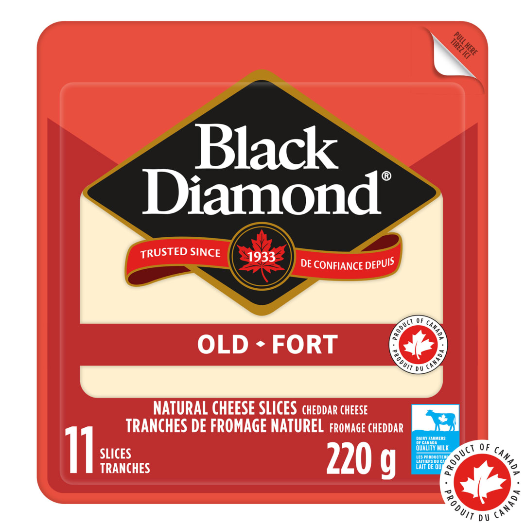 Black Diamond Old White Cheddar Natural Cheese Slices, 220g