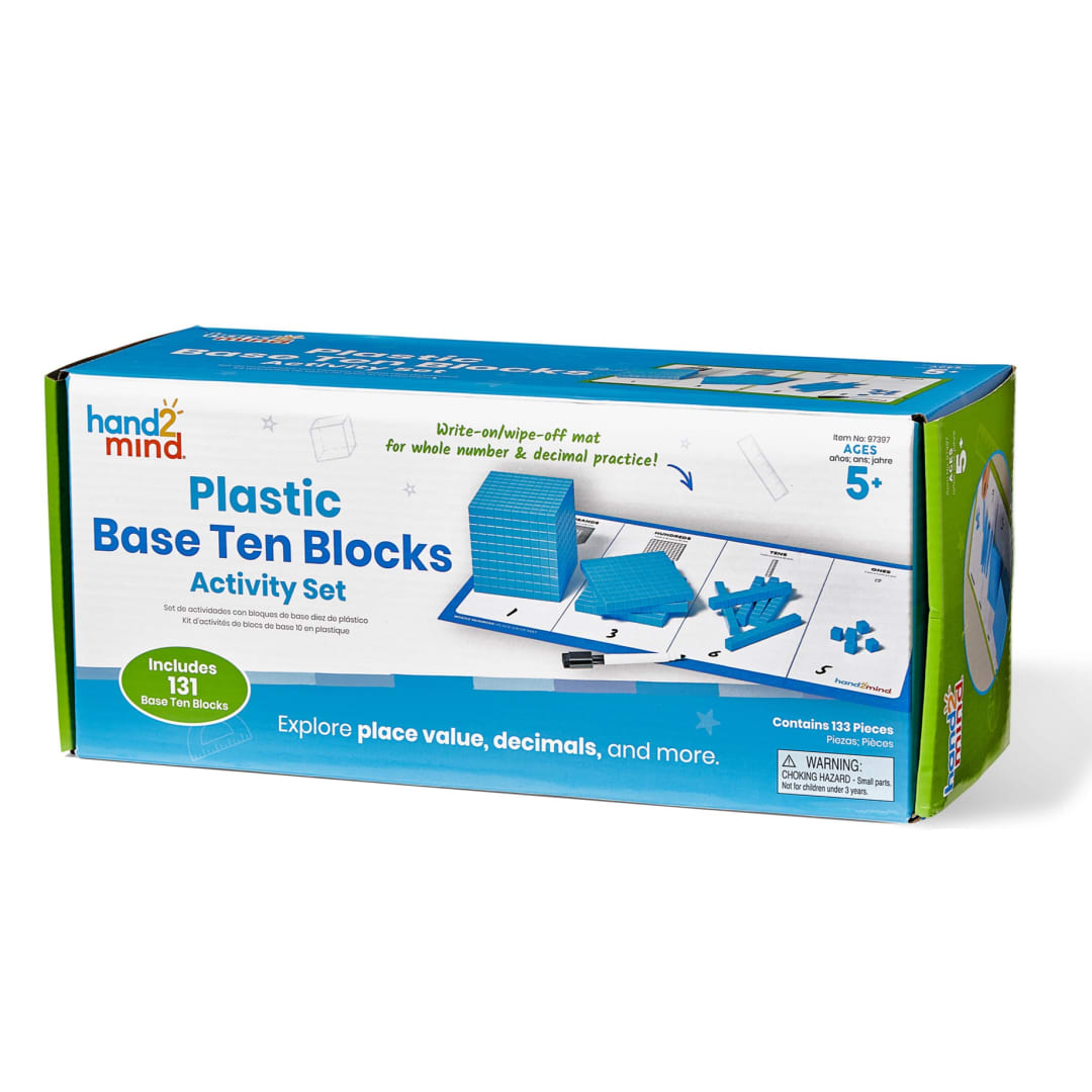 Plastic Base Ten Blocks Activity Set