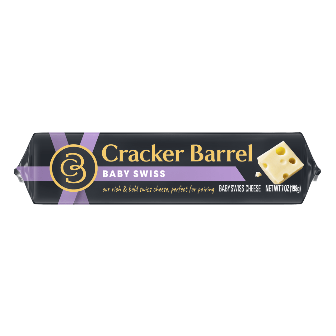 Cracker Barrel Baby Swiss Cheese, 7 oz Block