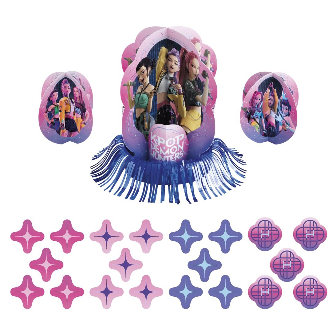 KPop Demon Hunters Table Decoration Kit with Centerpieces and Confetti