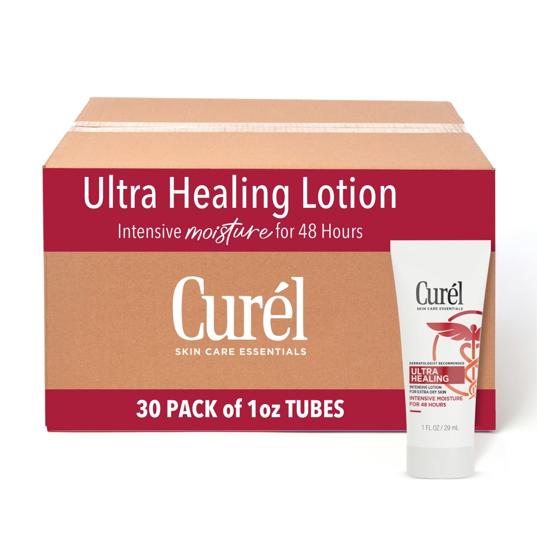 Curel Ultra Healing Body Lotion, Moisturizer, Fragrance-Free, 1 fl oz, 30pk