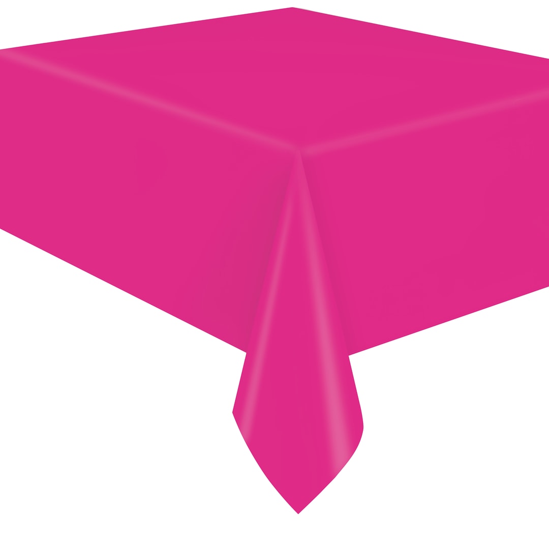 Neon Pink Solid Rectangular Plastic Table Cover, 54" x 108"