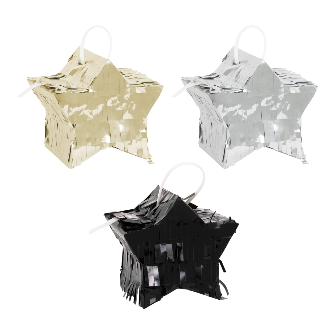Assorted Mini Star Pinata Favor Decoration, 3ct