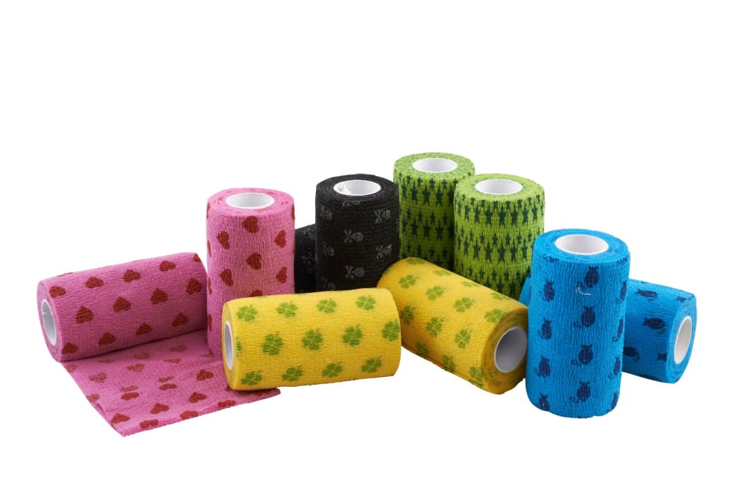 KRUUSE Fun-Flex Care Cohesive Bandage, Assorted Patterns, 10cm x 4.5m