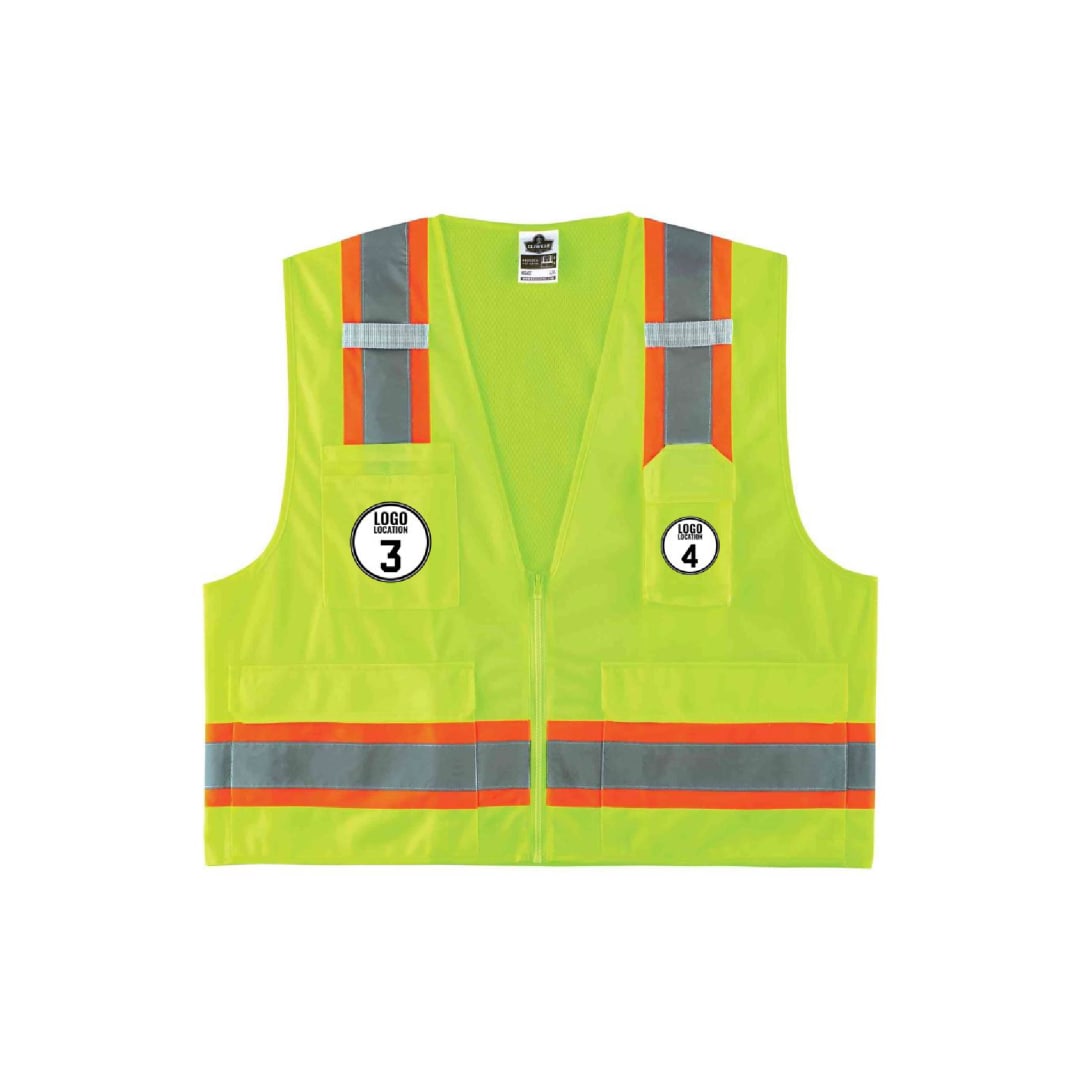 GloWear 8248Z Two-Tone Surveyor Vest - Type R, Class 2, Zipper