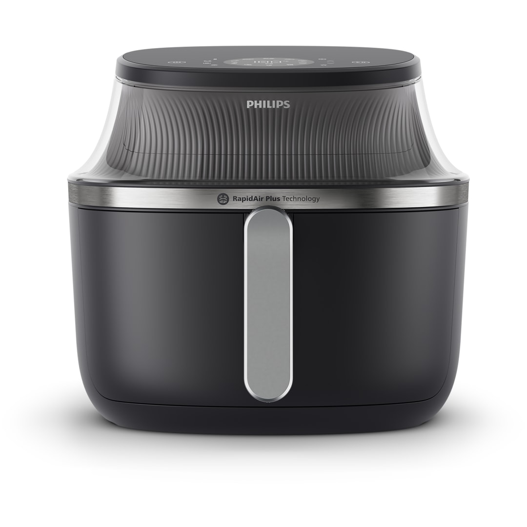Philips 3000 Series Airfryer with Window, 6.5 Qt (6.2L) Capacity, Black, Silver Handle