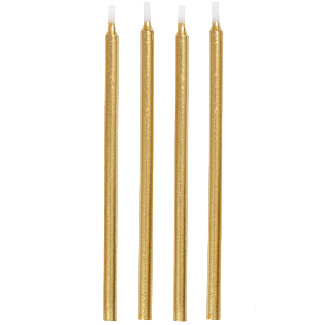 Gold Birthday Candles 5", 12ct