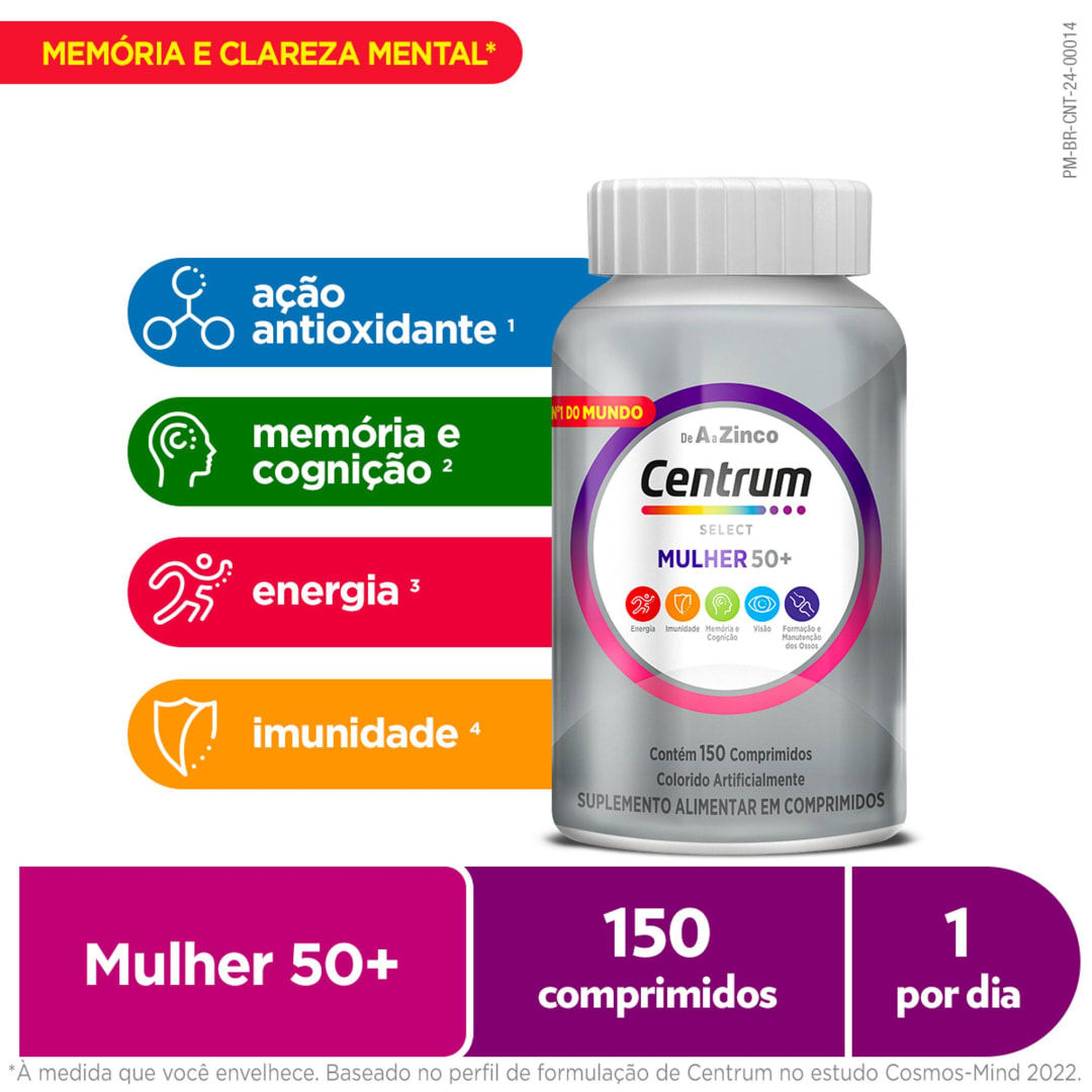 Centrum Select Multivitaminico Mulher 50 + Vitaminas de A a Z 150 Comprimidos