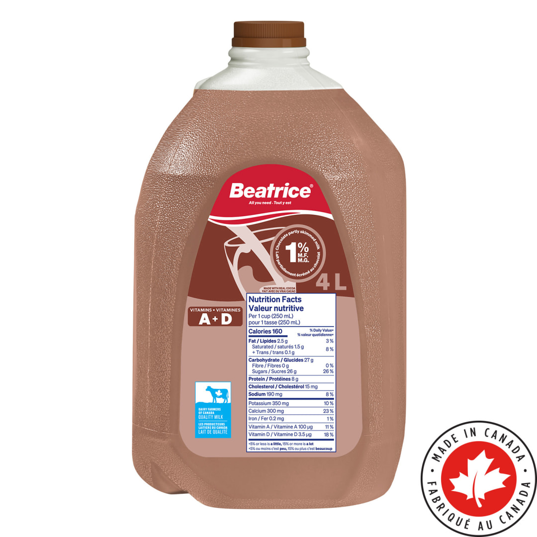 Beatrice Partly Skimmed Chocolate Milk 1%, 4L