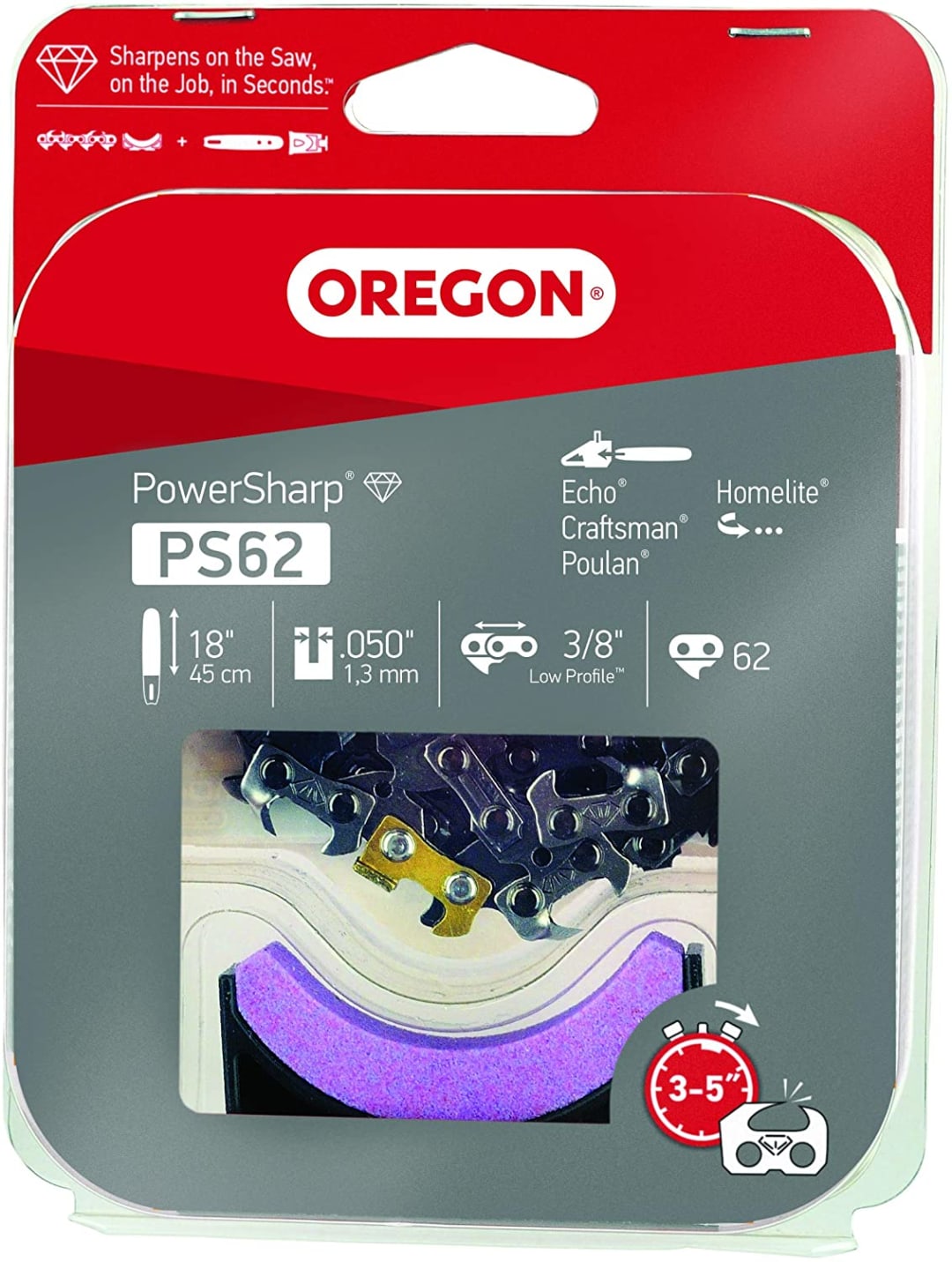 Oregon PS62 PowerSharp Saw Chain for 18 in. Bar - 62 Drive Links